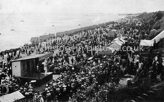 West Beach from the Cliff, Clacton-on-Sea, Essex. c.1910
